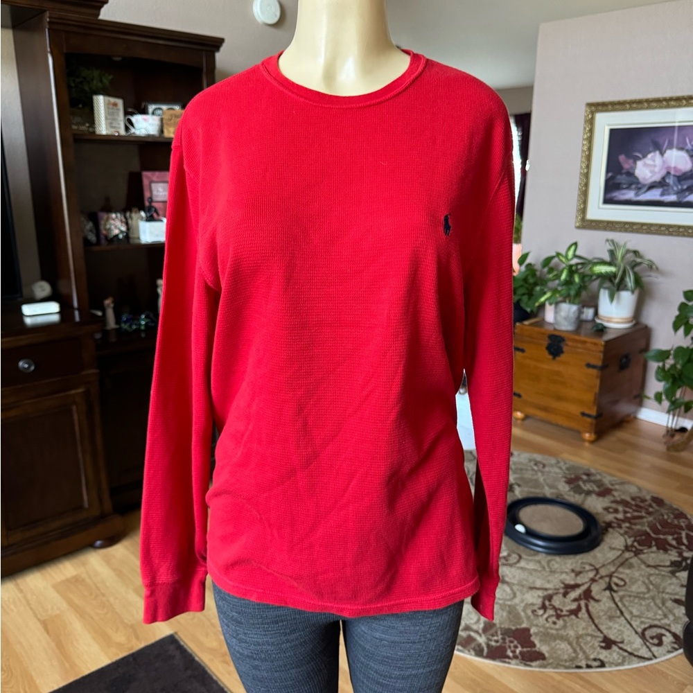 Polo Ralph Lauren red long sleeve sleep shirt-size L